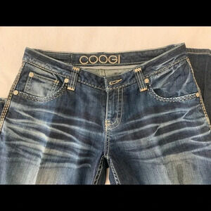 COOGI Jeans women's Blue Rhinestone  Sz10 Y2K Hip Hop Bling Denim